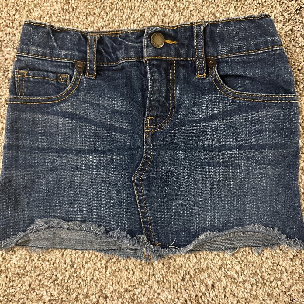 Girls LUCKY BRAND Denim Mini Skirt Size 5 Adjustable Waist short jeans